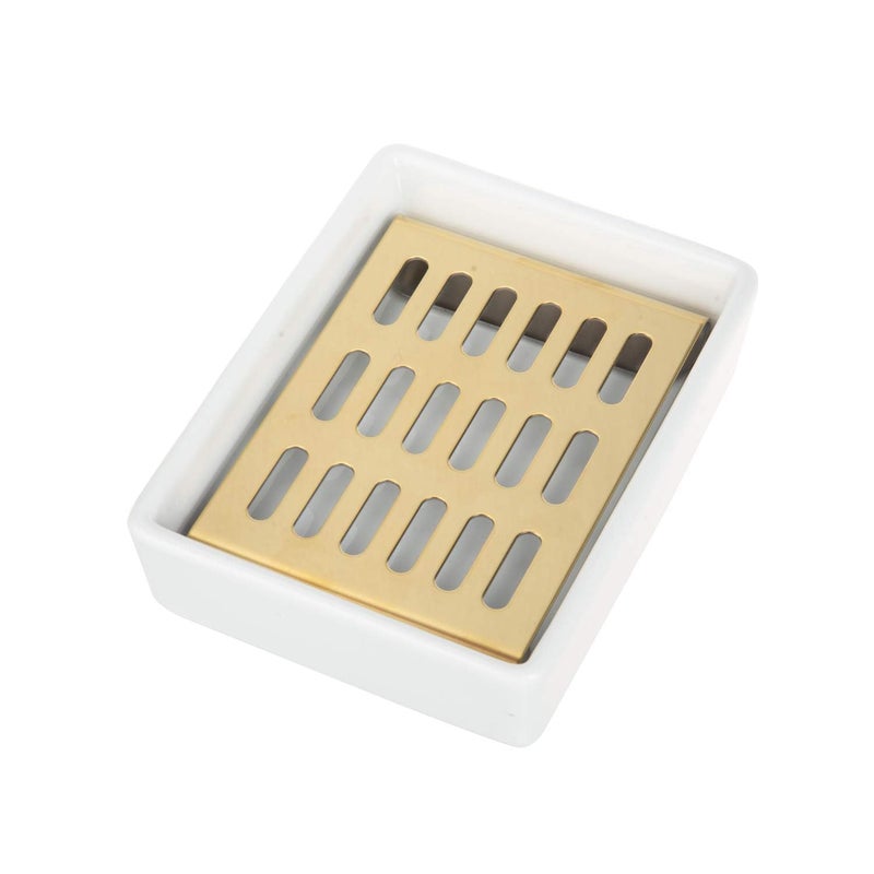 IMEEA Gold Soap Dish SUS304 Stainless Steel Gold Soap Holder for Bathroom Shower - Image 1